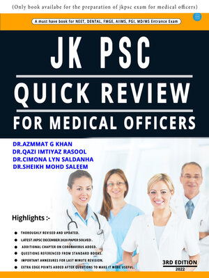 cover image of Jk Psc Quick Review for Medical Officers